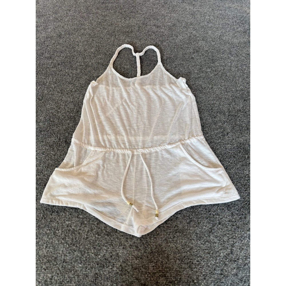 BECCA by Rebecca Virtue Breezy Basic White Romper Swim Cover-Up SZ M - Picture 6 of 13